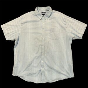 Big & Tall Funky 80s Style Short Sleeve Button Up Shirt w/ Stripes